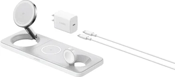 Беспроводное зарядное устройство Anker MagGo Wireless Charging Station Pad 3in1 15W White (B25M1321)
