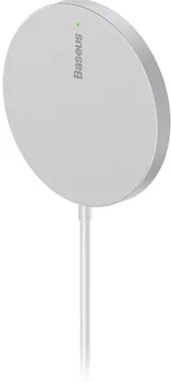 Беспроводное зарядное устройство Baseus Simple Mini3 Magnetic Wireless Charger 15W Silver (CCJJ040012)