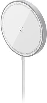 Беспроводное зарядное устройство Baseus Simple Mini3 Magnetic Wireless Charger 15W Silver (CCJJ040012)