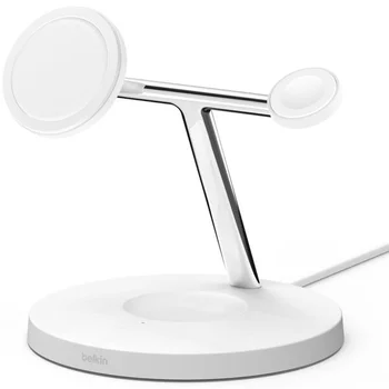Беспроводное зарядное устройство Belkin 3in1 Magnetic Pad Qi2 15Вт White (WIZ032KQWH)