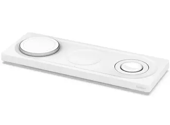 Беспроводное зарядное устройство Belkin BOOST CHARGE PRO 3-in-1 Wireless Charging Pad with MagSafe White (HPU82, WIZ016vfWH)