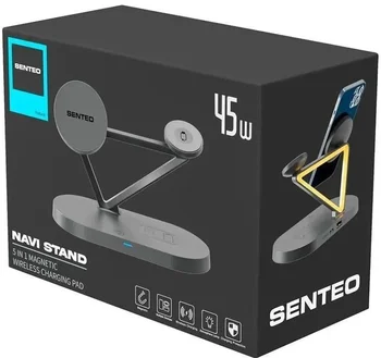 Бездротовий зарядний пристрій Senteo D1 NAVI STAND 5 in 1 Magnetic wirelles charger 45W Black