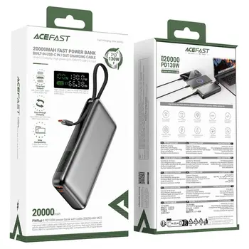 Зовнішній акумулятор (повербанк) Acefast M22 20000mAh Black