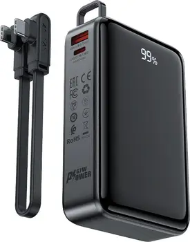 Зовнішній акумулятор (повербанк) Acefast M4 20000mAh 67W Black (AFM4B)