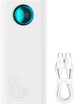 Зовнішній аккумулятор (повербанк) Baseus Amblight Digital Display 26800mAh 65w White (P10022402223-00)