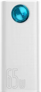 Зовнішній аккумулятор (повербанк) Baseus Amblight Digital Display Quick Charge 65W 30000mAh White (PPLG-A02, PPLG000102)
