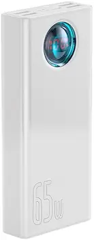 Зовнішній аккумулятор (повербанк) Baseus Amblight Digital Display Quick Charge 65W 30000mAh White (PPLG-A02, PPLG000102)