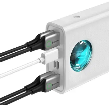 Зовнішній аккумулятор (повербанк) Baseus Amblight Digital Display Quick Charge 65W 30000mAh White (PPLG-A02, PPLG000102)