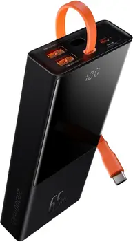 Зовнішній акумулятор (повербанк) Baseus Elf Digital Display 20000mAh 65W Black (PPJL000001, PPJL65C)