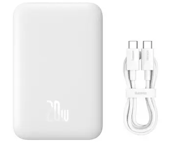 Зовнішній акумулятор (повербанк) Baseus Magnetic Bracket Mini Fast Charge Power Bank 6000mAh 20W White (P10059002223-00)