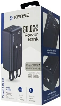Внешний аккумулятор (повербанк) KENSA 50000mAh 22.5W Black (KP-91)