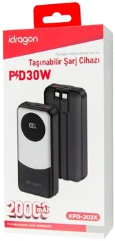 Зовнішній аккумулятор (повербанк) Power bank iDragon KPG-202X 20000mAh 22.5W Black