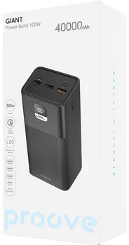 Внешний аккумулятор (повербанк) Proove Giant 100W 40000mAh Black (PBGI99320001)