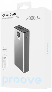 Зовнішній аккумулятор (повербанк) Proove Guardian 20000mAh 22.5W Gray (PBG222210004)