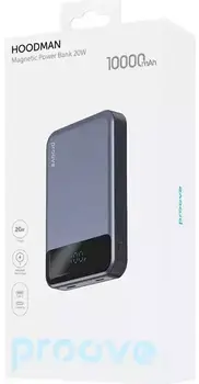 Зовнішній аккумулятор (повербанк) Proove Hoodman Magnetic 10000mAh 20W Gray (PBH120010003)