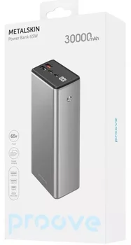 Внешний аккумулятор (повербанк) Proove Metalskin 65W 30000mAh Gray (PBM365210004)