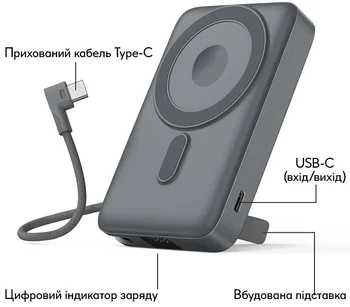 Внешний аккумулятор (повербанк) Relict Pulse 2 in 1 10000 mAh MagSafe 22.5W Grey (RLCTPB-000001899)