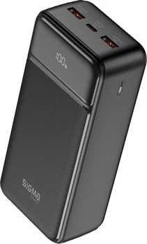 Зовнішній аккумулятор (повербанк) Sigma mobile X-power 2USB+Type-C 22.5W 30000mAh Black (SI30A4QL)