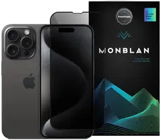 Захисне скло Monblan для iPhone 15 Pro Max 2.5D Anti Peep 0.26mm [Dust-Proof] Black