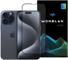 Захисне скло Monblan для iPhone 15 Pro Max 2.5D Anti Static 0.26mm [Dust-Proof] Black