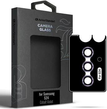 Защитное стекло для камеры ArmorStandart Supreme Black Icon для Samsung S24 Cobalt Violet (ARM76608)