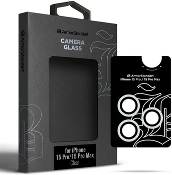 Защитное стекло для камеры ArmorStandart Supreme Black Icon для iPhone 15 Pro/15 Pro Max Clear (ARM76600)