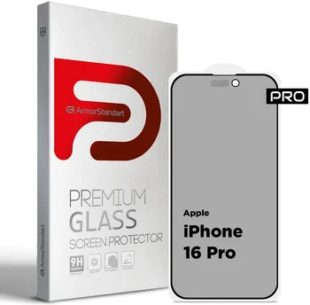 Защитное стекло для смартфона ArmorStandart Pro Anti-spy Matte для Apple iPhone 16 Pro Black (ARM79399)