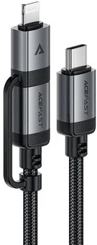 Кабель Acefast C20-01 USB Type-C to USB Type-C/Lightning 1.2m Black (6974316283768)