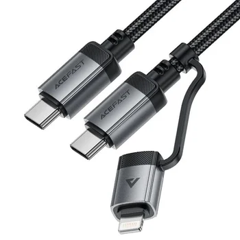 Кабель Acefast C20-01 USB Type-C to USB Type-C/Lightning 1.2m Black (6974316283768)