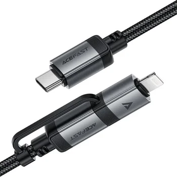 Кабель Acefast C20-01 USB Type-C to USB Type-C/Lightning 1.2m Black (6974316283768)