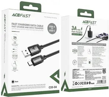 Кабель Acefast C20-04 USB Type-A to USB Type-C 1.2m Black (6974316283782)
