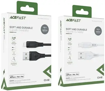 Кабель Acefast C3-02 USB Type-A to Lightning 1.2m Black (6974316280828)