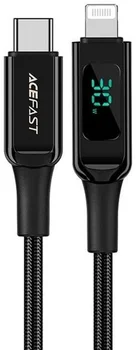 Кабель Acefast C6-01 Type-C to iP 3A 30W 1.2 м nylon zinc connectors Black (AFC6-01B)