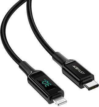 Кабель Acefast C6-01 Type-C to iP 3A 30W 1.2 м nylon zinc connectors Black (AFC6-01B)