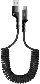 Кабель ArmorStandart AR17 Spiral USB-A to USB-C 2.4A 1m Black (ARM75390)