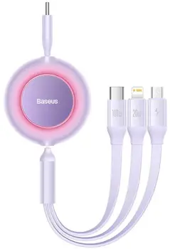Кабель Baseus Bright Mirror 2 Series 3-in-1 Micro USB/Lightning/Type-C 100W 1.1m Purple (CAMJ010205)