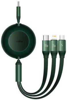 Кабель Baseus Bright Mirror 2 Series Micro USB/Lightning/Type-C 100W 1.1m Green (CAMJ010206)