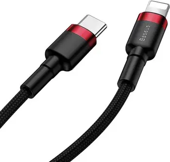 Кабель Baseus Cafule Cable Type-C to iP PD 20W 1m Red + Black (CATLKLF-91)