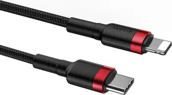 Кабель Baseus Cafule Cable Type-C to iP PD 20W 1m Red + Black (CATLKLF-91)
