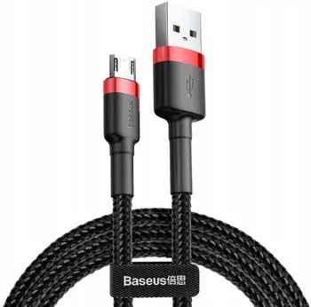 Кабель Baseus Cafule Cable USB for Micro 2.4A 2m Red+Black (CAMKLF-C91)