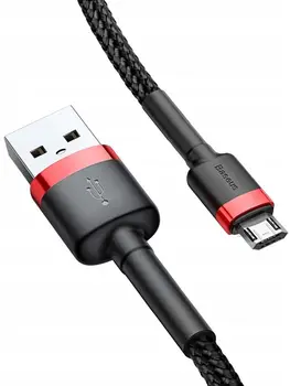 Кабель Baseus Cafule Cable USB for Micro 2.4A 2m Red+Black (CAMKLF-C91)