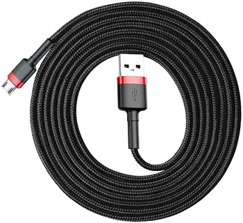 Кабель Baseus Cafule Cable USB for Micro 2.4A 2m Red+Black (CAMKLF-C91)