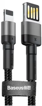 Кабель Baseus Cafule Cable special edition USB For iP 2.4A 1м Grey+Black (CALKLF-GG1)