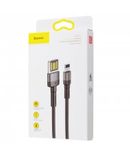 Кабель Baseus Cafule Cable special edition USB For iP 2.4A 1м Grey+Black (CALKLF-GG1)