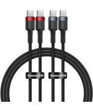 Кабель Baseus Cafule Charging Cable USB-C to USB-C 100W 1m 2pcs Red Black + Grey Black (P10318306003-00)