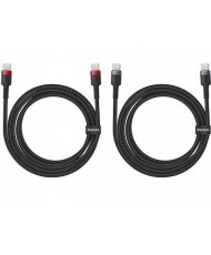 Кабель Baseus Cafule Charging Cable USB-C to USB-C 100W 1m 2pcs Red Black + Grey Black (P10318306003-00)