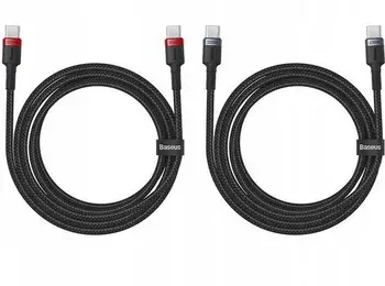 Кабель Baseus Cafule Charging Cable USB-C to USB-C 100W 1m 2pcs Red Black + Grey Black (P10318306003-00)