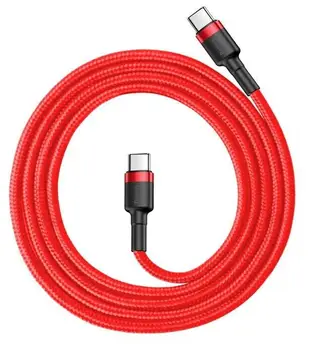 Кабель Baseus Cafule PD2.0 60W flash charging USB Type-C 20V 3A 1M Red (CATKLF-G09)