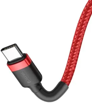 Кабель Baseus Cafule PD2.0 60W flash charging USB Type-C 20V 3A 1M Red (CATKLF-G09)