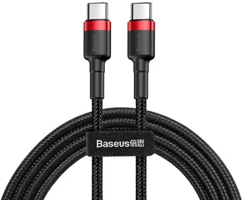 Кабель Baseus Cafule PD2.0 60W flash charging USB Type-C 20V 3A 2M Red+Black (CATKLF-H91)